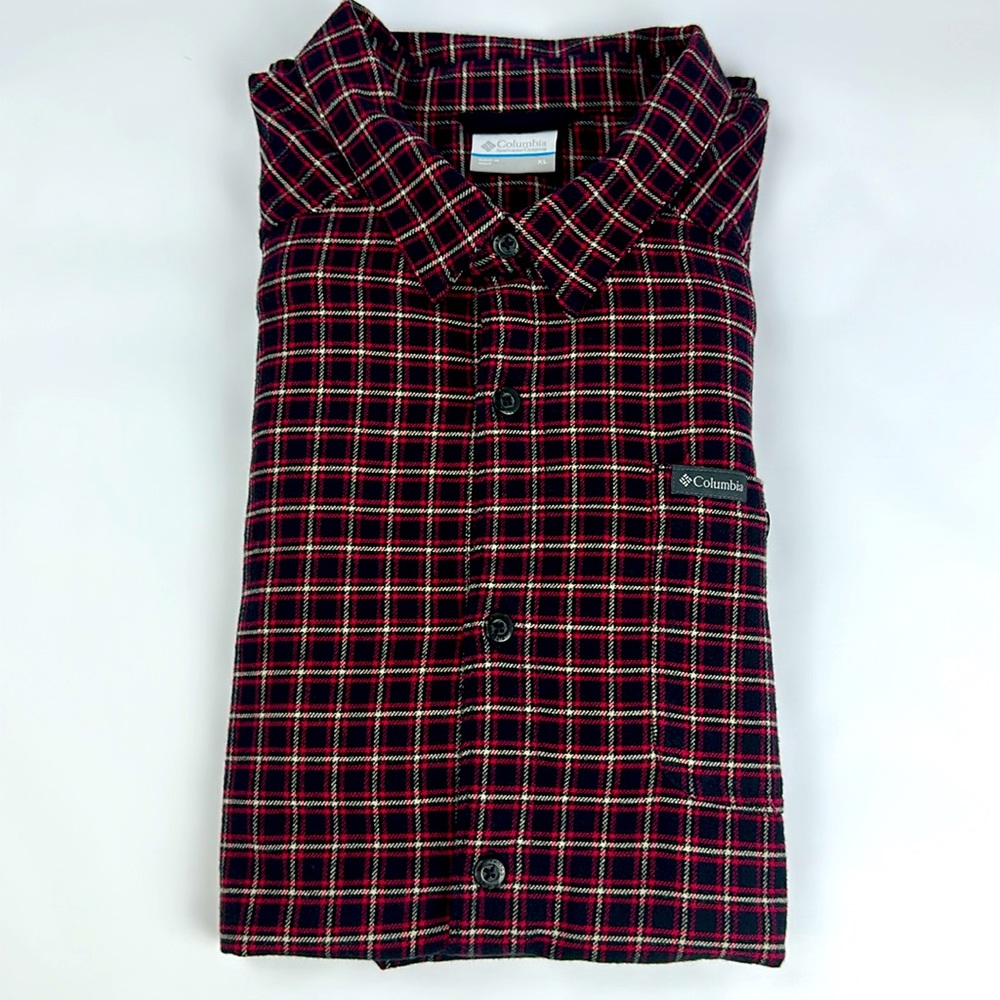 Columbia Mens Flannel Shirt. Red, Black & White. Size XL. Like New. - Picture 8 of 11